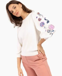 Pullover Hollie Embroidery Ecru^Studio Anneloes Sale