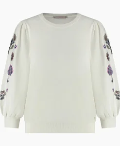 Pullover Hollie Embroidery Ecru^Studio Anneloes Sale