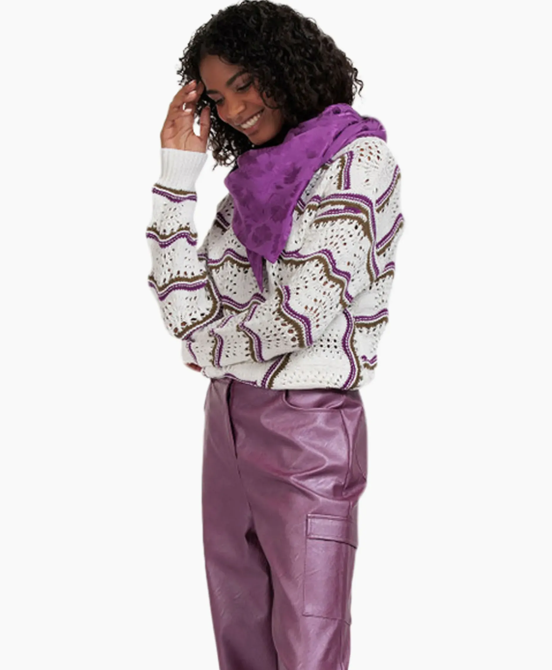 Pullover Leana Ajour Ecru^Studio Anneloes Online