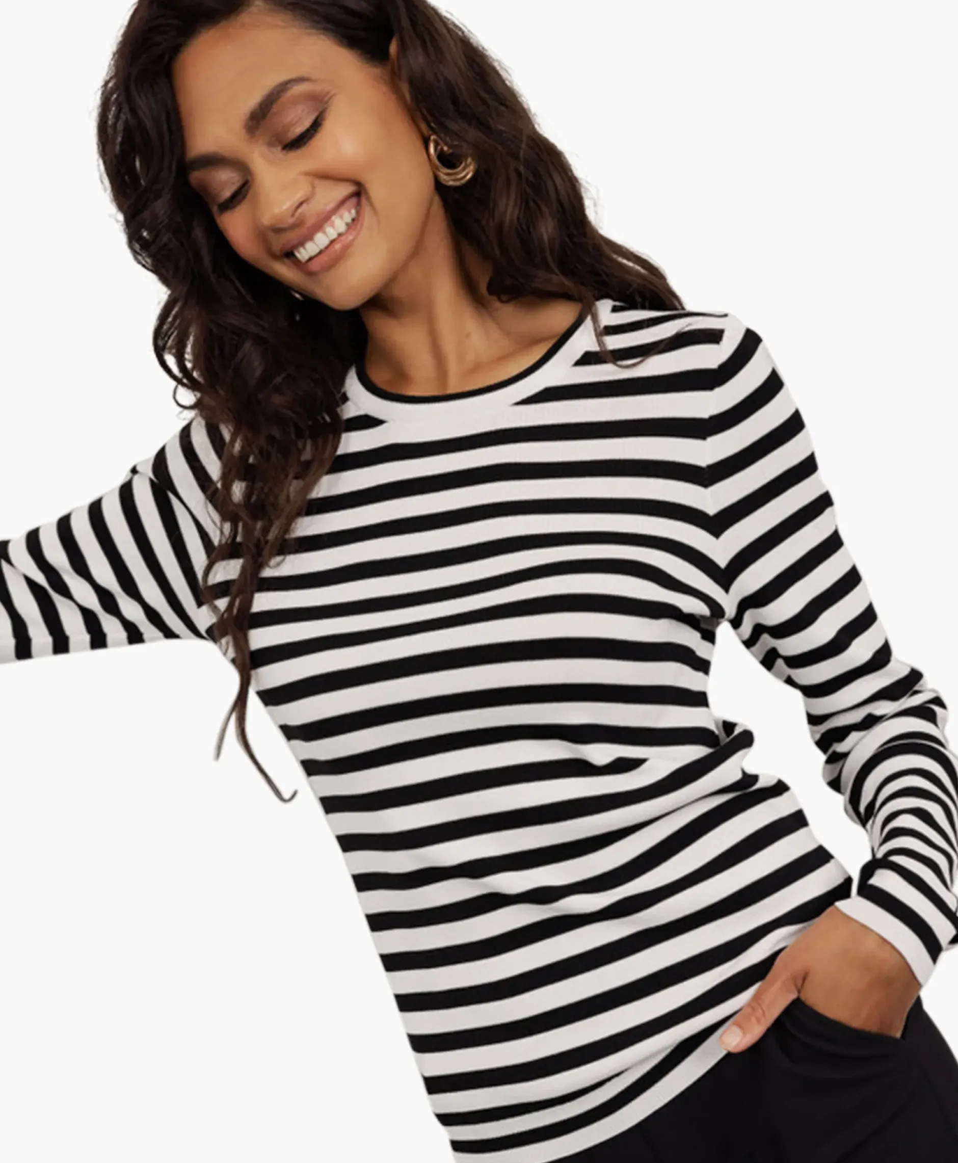 Pullover Luna Stripe Ecru^Studio Anneloes Discount