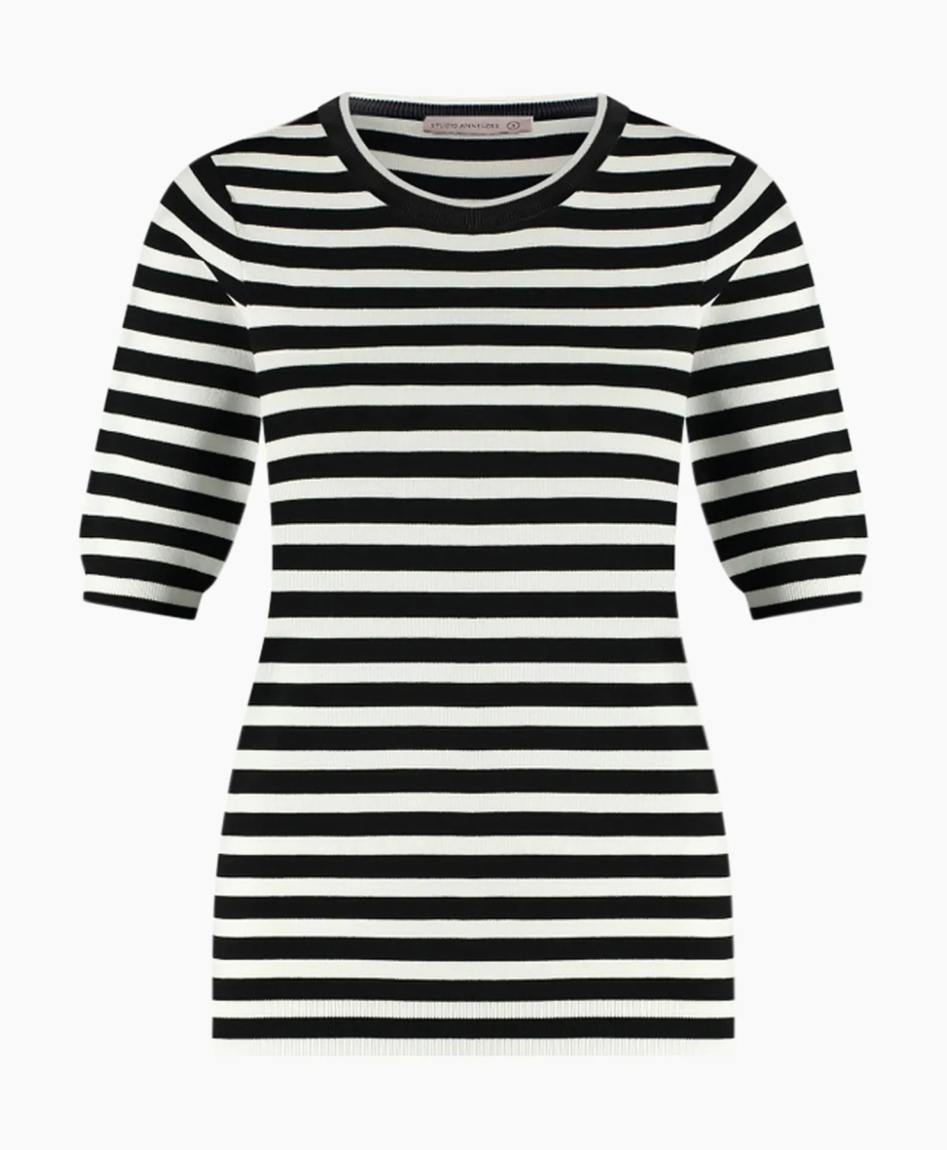 Pullover Luna Stripe Short Slv Zwart Dessin^Studio Anneloes Discount