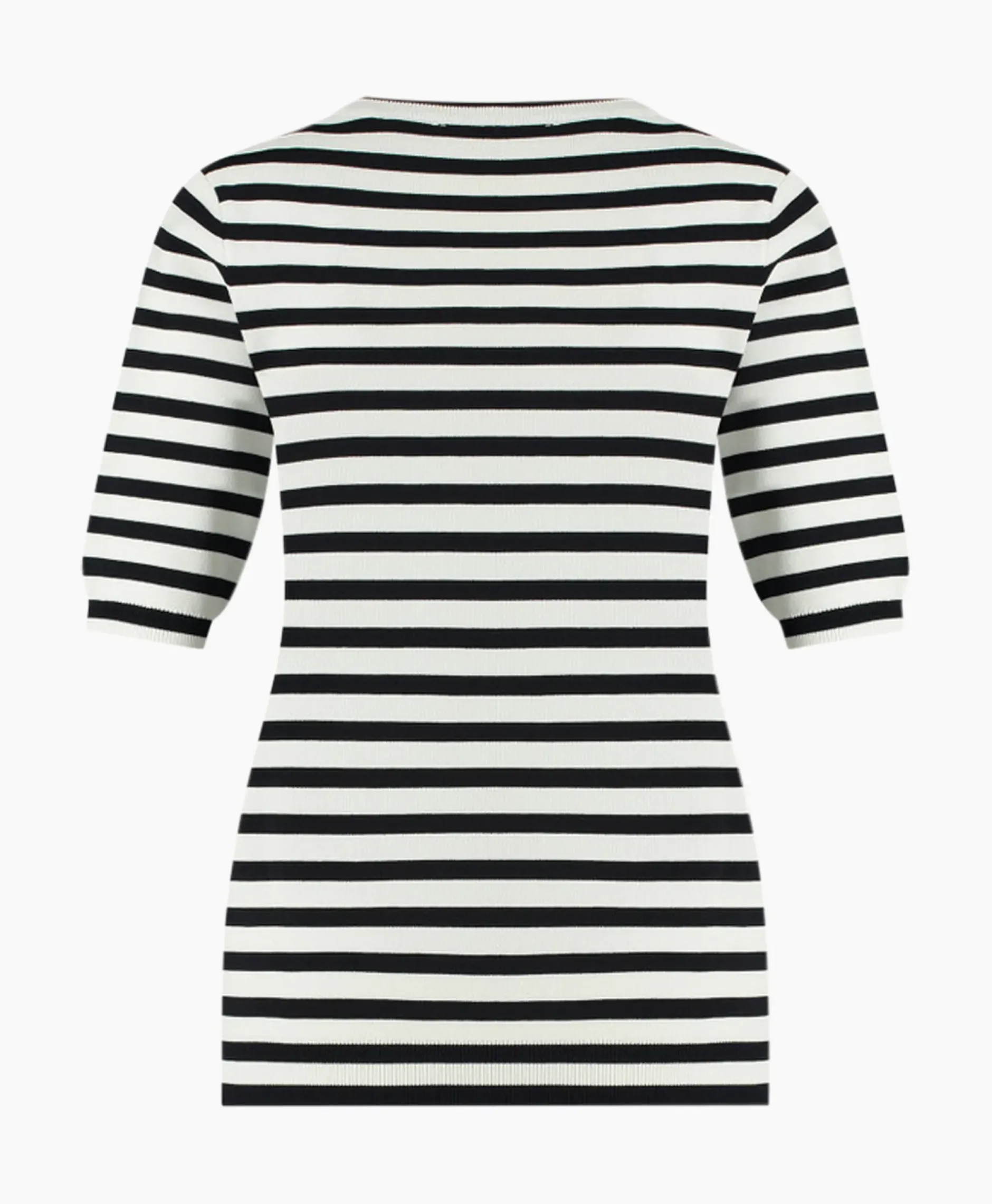 Pullover Luna Stripe Short Slv Ecru^Studio Anneloes