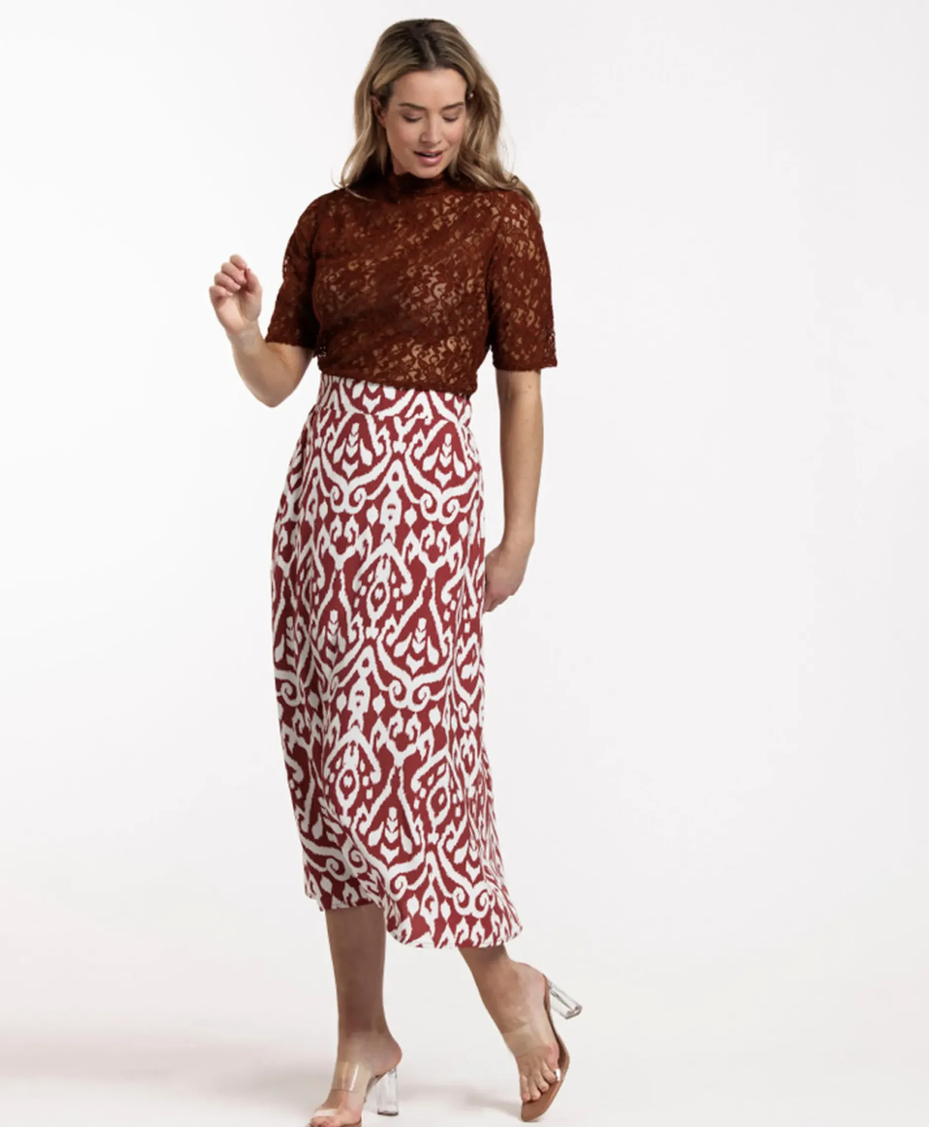 Rok Yfke Ornament Skirt Bruin Dessin^Studio Anneloes Discount