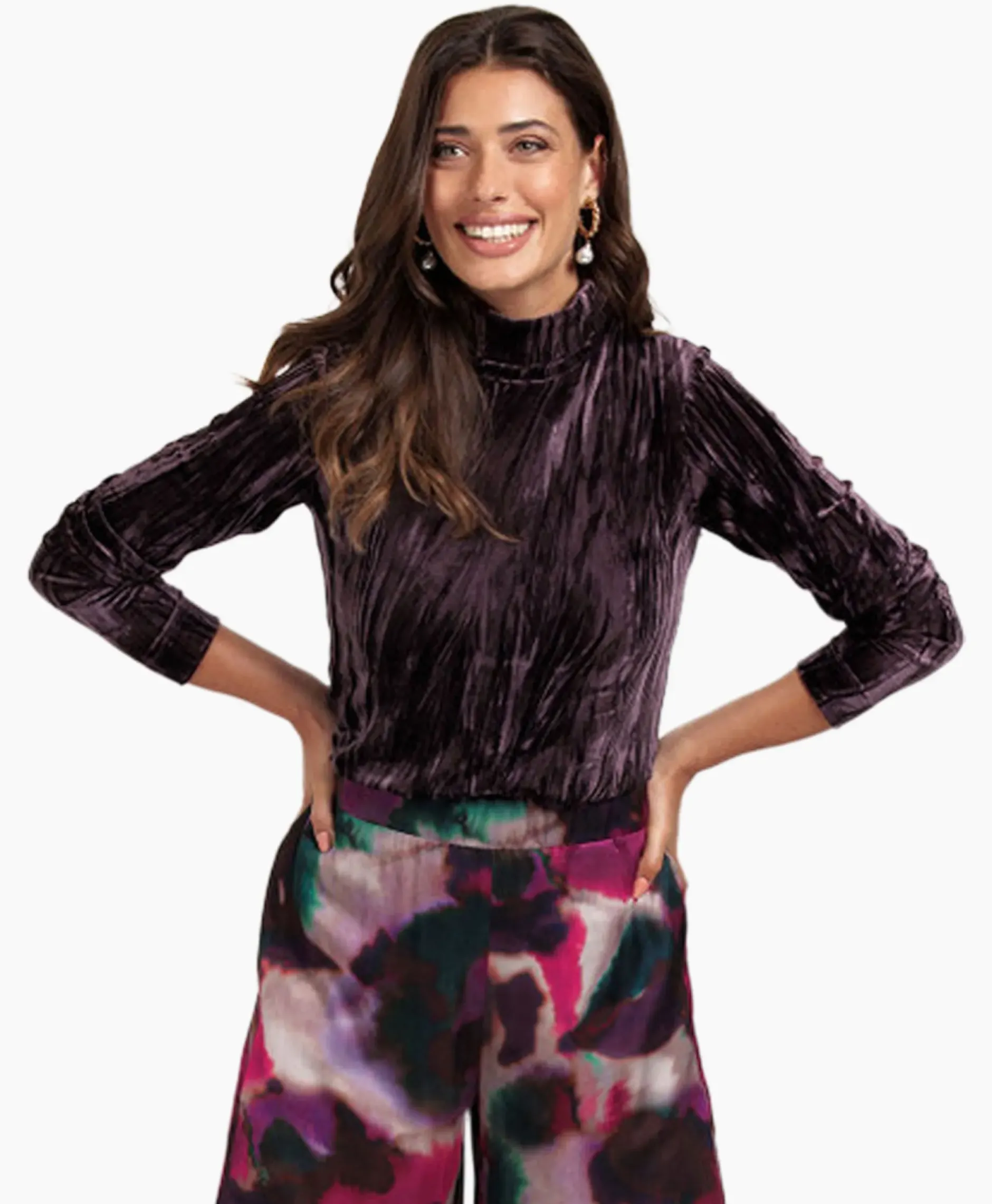 Top Avril Ls Velvet Bruin^Studio Anneloes Discount