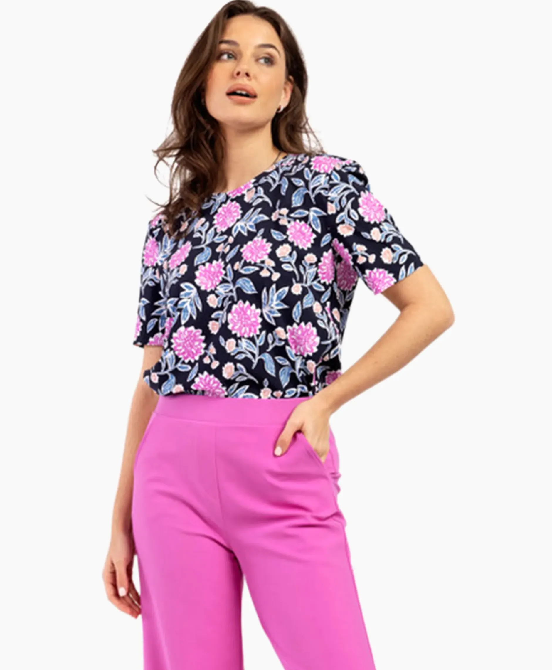 Top & T-Shirt Lott Flower Tee Roze^Studio Anneloes Hot
