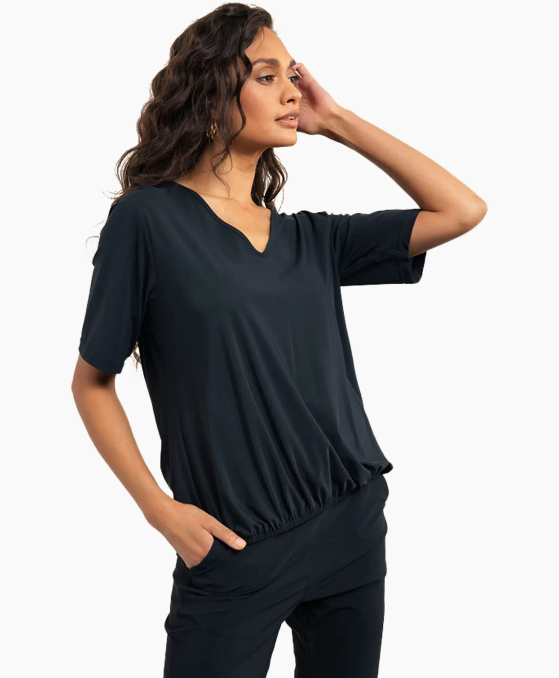 Top & T-Shirt Vicky Shirt Donker Blauw^Studio Anneloes Outlet