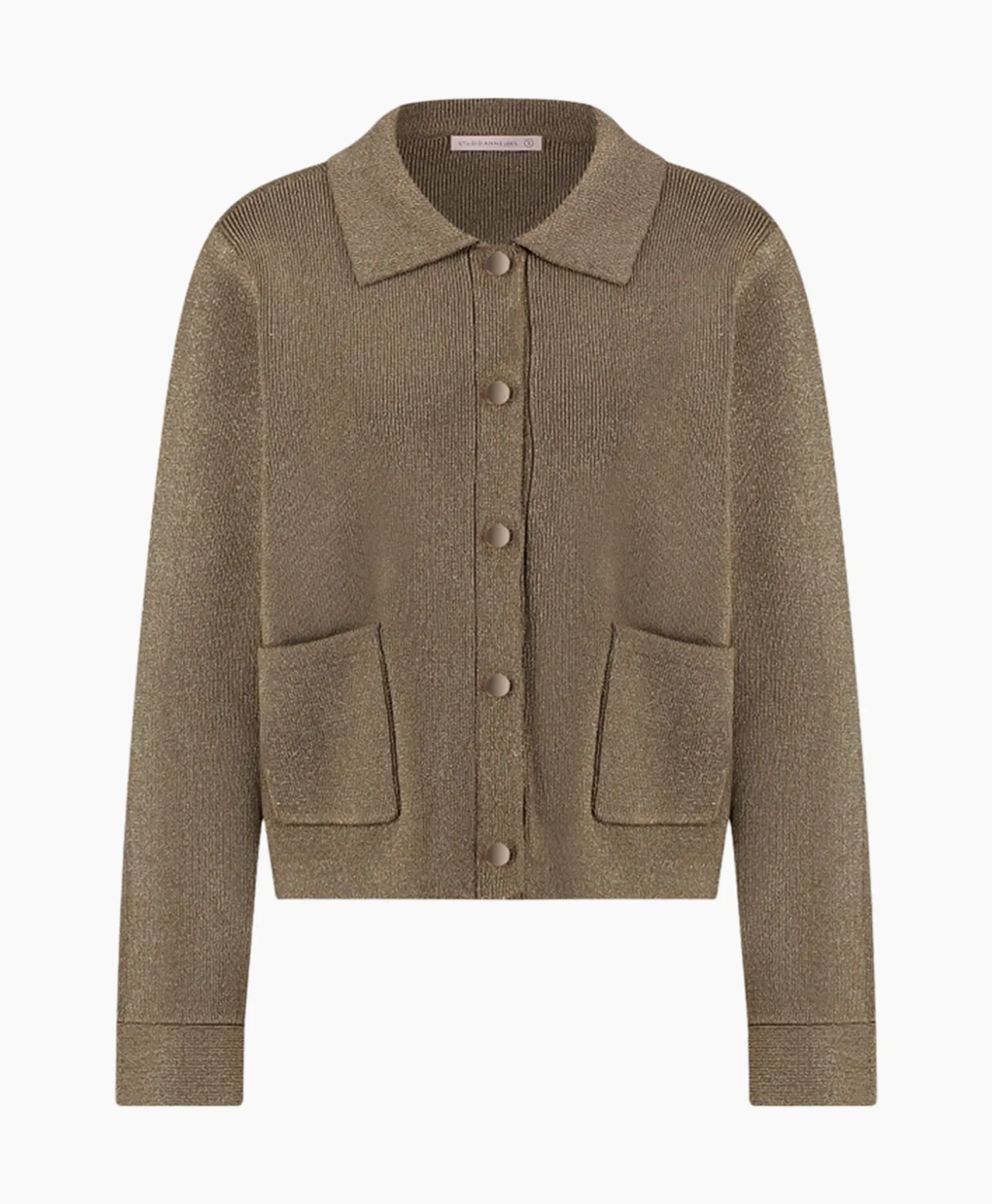 Vest Imke Lurex Cardigan Bruin Dessin^Studio Anneloes Online