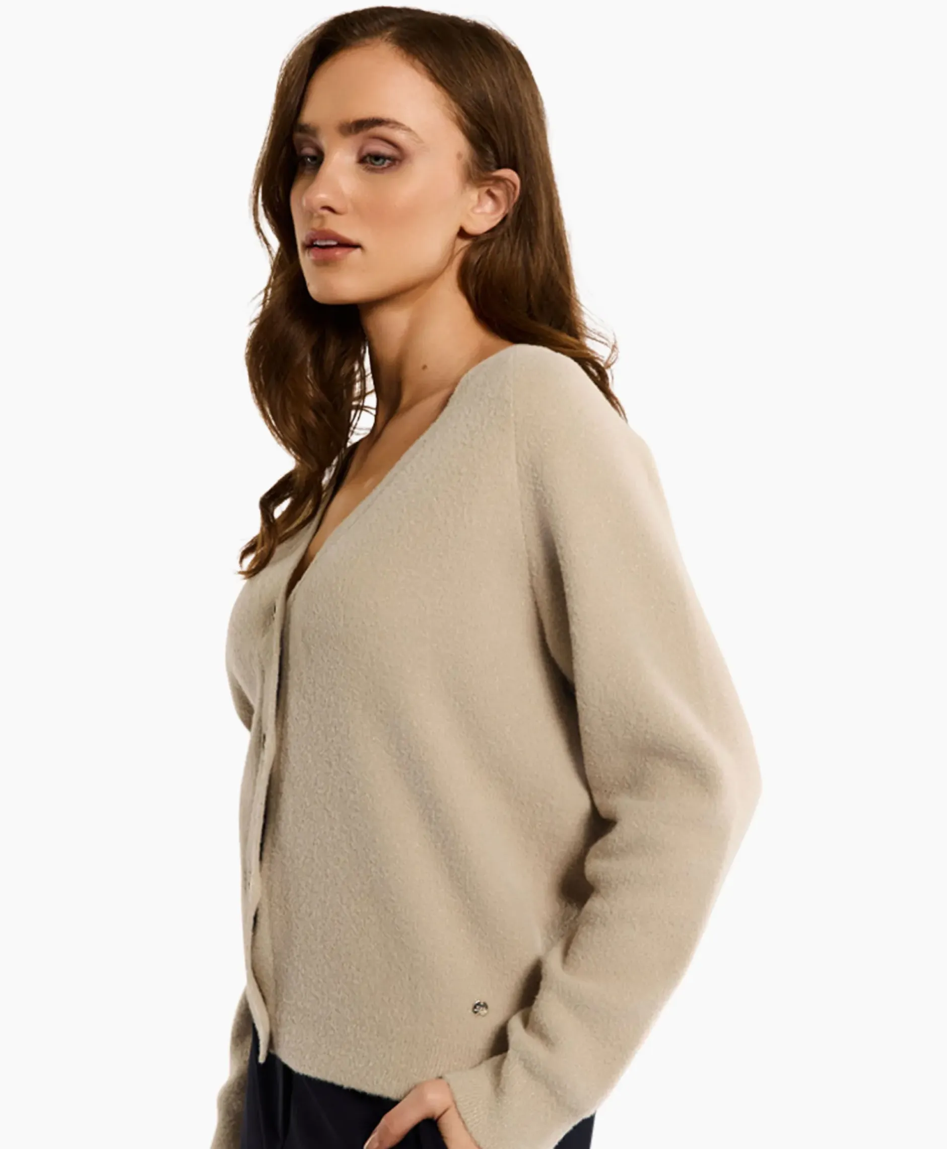 Vest Olivian Soft Cardigan Zand^Studio Anneloes