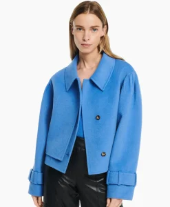 Mantel Catalana Wool Blend Blauw^Studioar By Arma Outlet