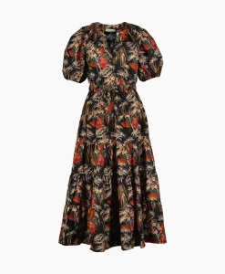 Midi Jurk Olina Bruin^Ulla Johnson Outlet