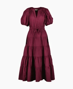 Midi Jurk Olina Bordeaux^Ulla Johnson Discount