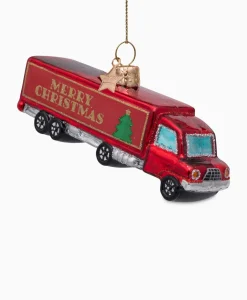 Kerstbal Christmas Truck Rood^Vondels