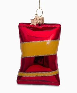 Kerstbal Naturel Chips Rood^Vondels New