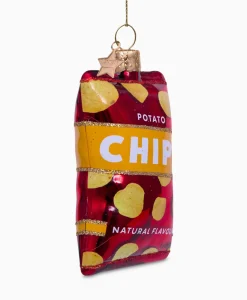 Kerstbal Naturel Chips Rood^Vondels New