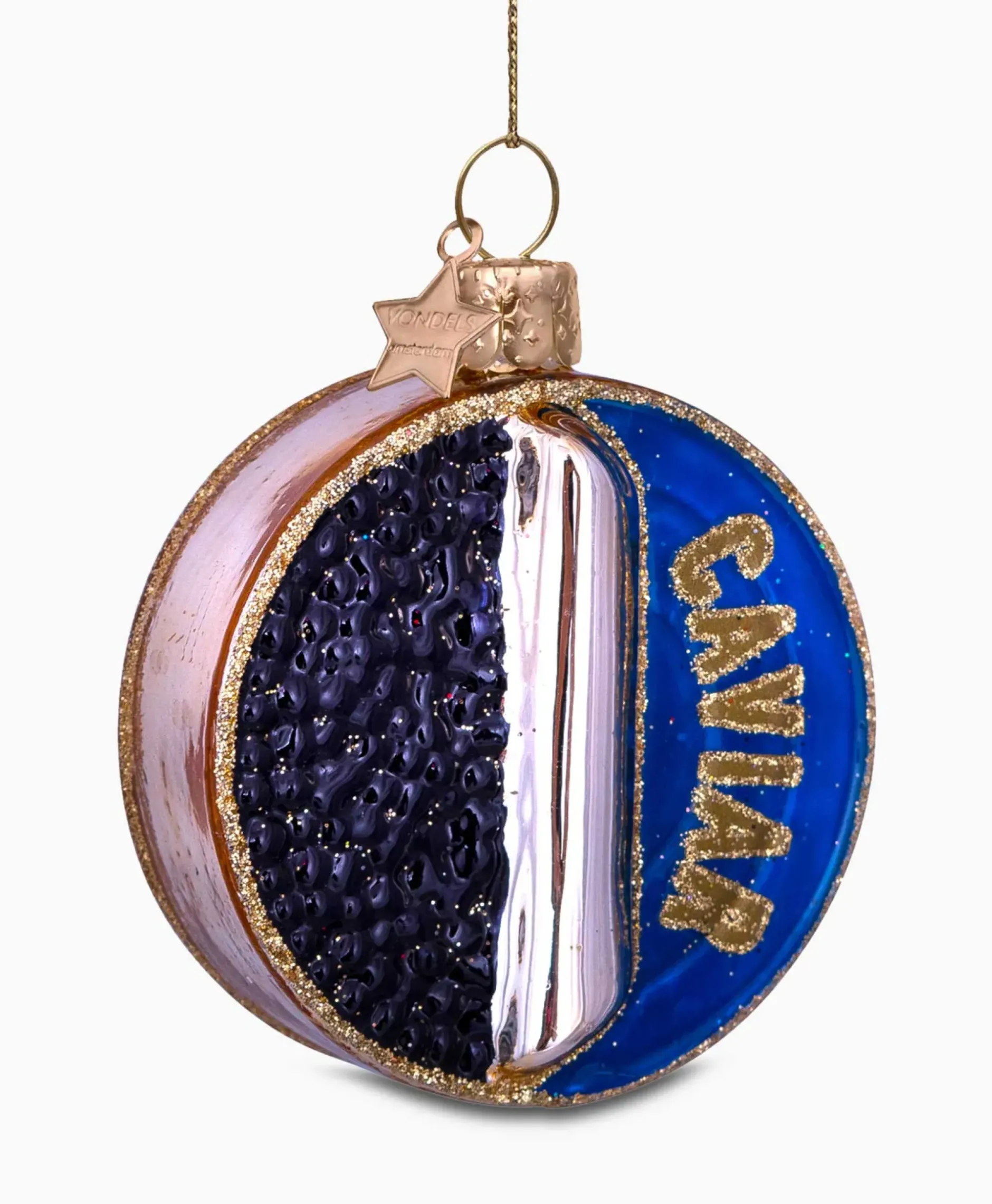 Kerstbal Potje Kaviaar Blauw^Vondels Outlet