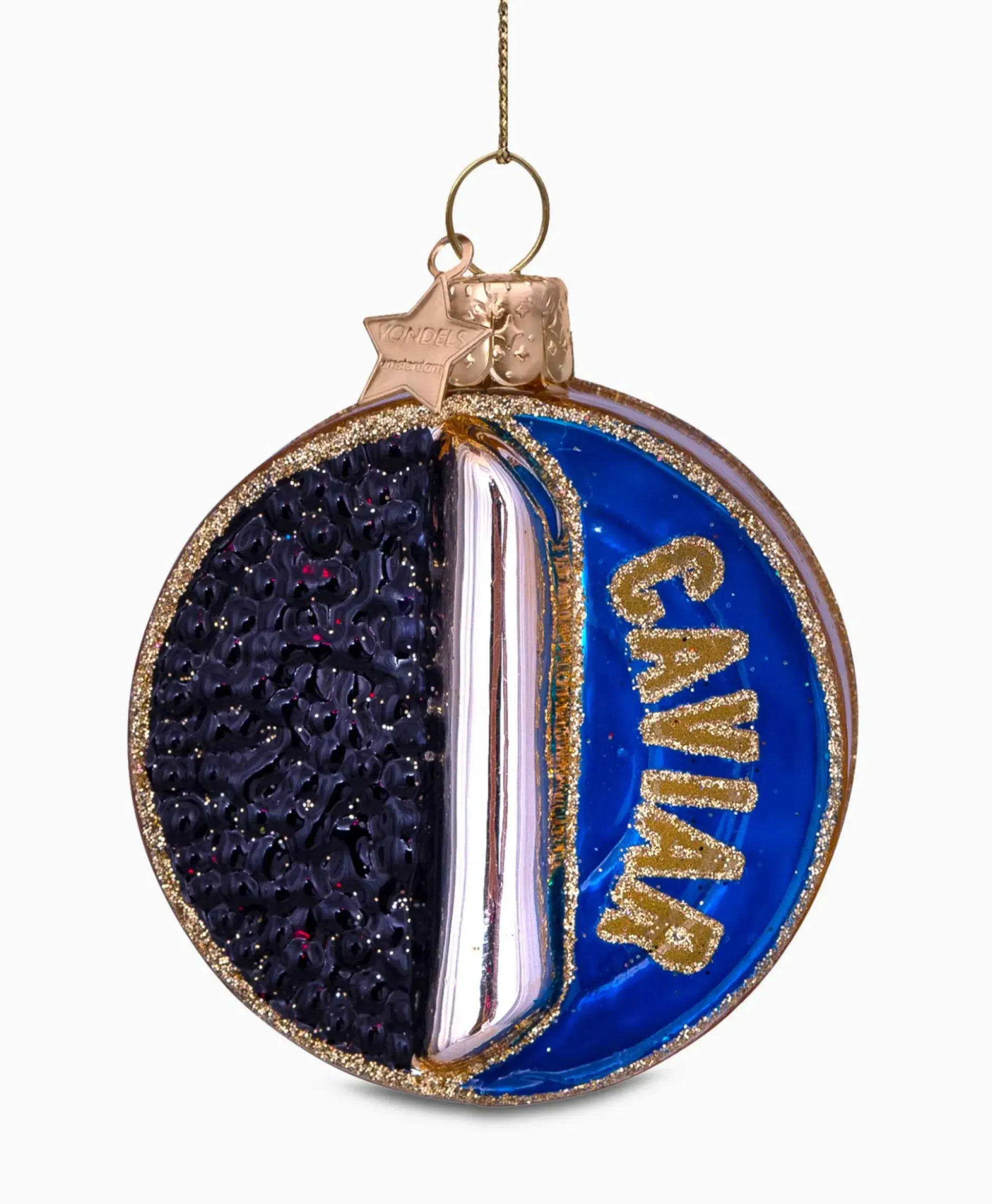 Kerstbal Potje Kaviaar Blauw^Vondels Outlet
