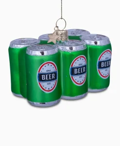 Kerstbal Sixpack Bier Groen^Vondels