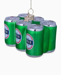 Kerstbal Sixpack Bier Groen^Vondels