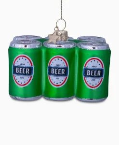 Kerstbal Sixpack Bier Groen^Vondels