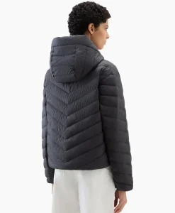 Gewatteerde Jas Chevron Hooded Zwart^Woolrich New