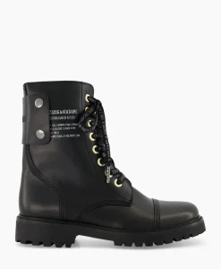 Zadig & Voltaire Enkellaars Joe Smooth Cowskin + Side Prin Zwart^Zadig & Voltaire