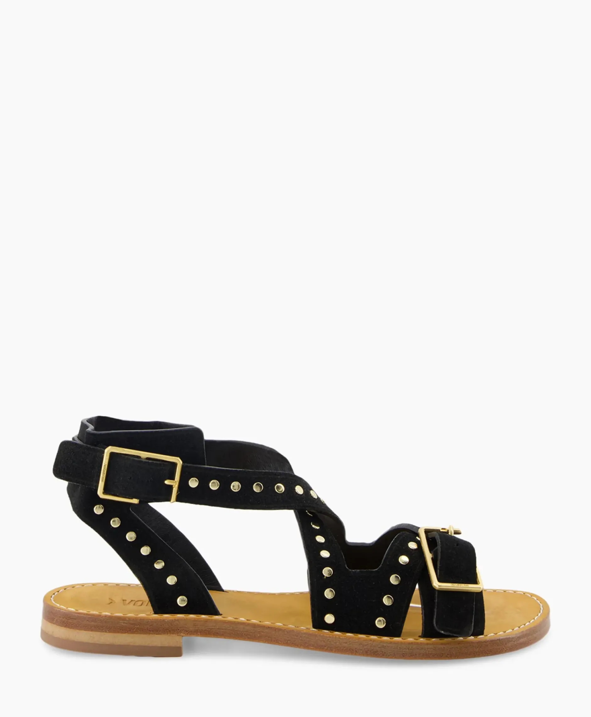 Zadig & Voltaire Sandaal Zonder Hak Cecilia Caprese Suede + Studs Zwart^Zadig & Voltaire Hot