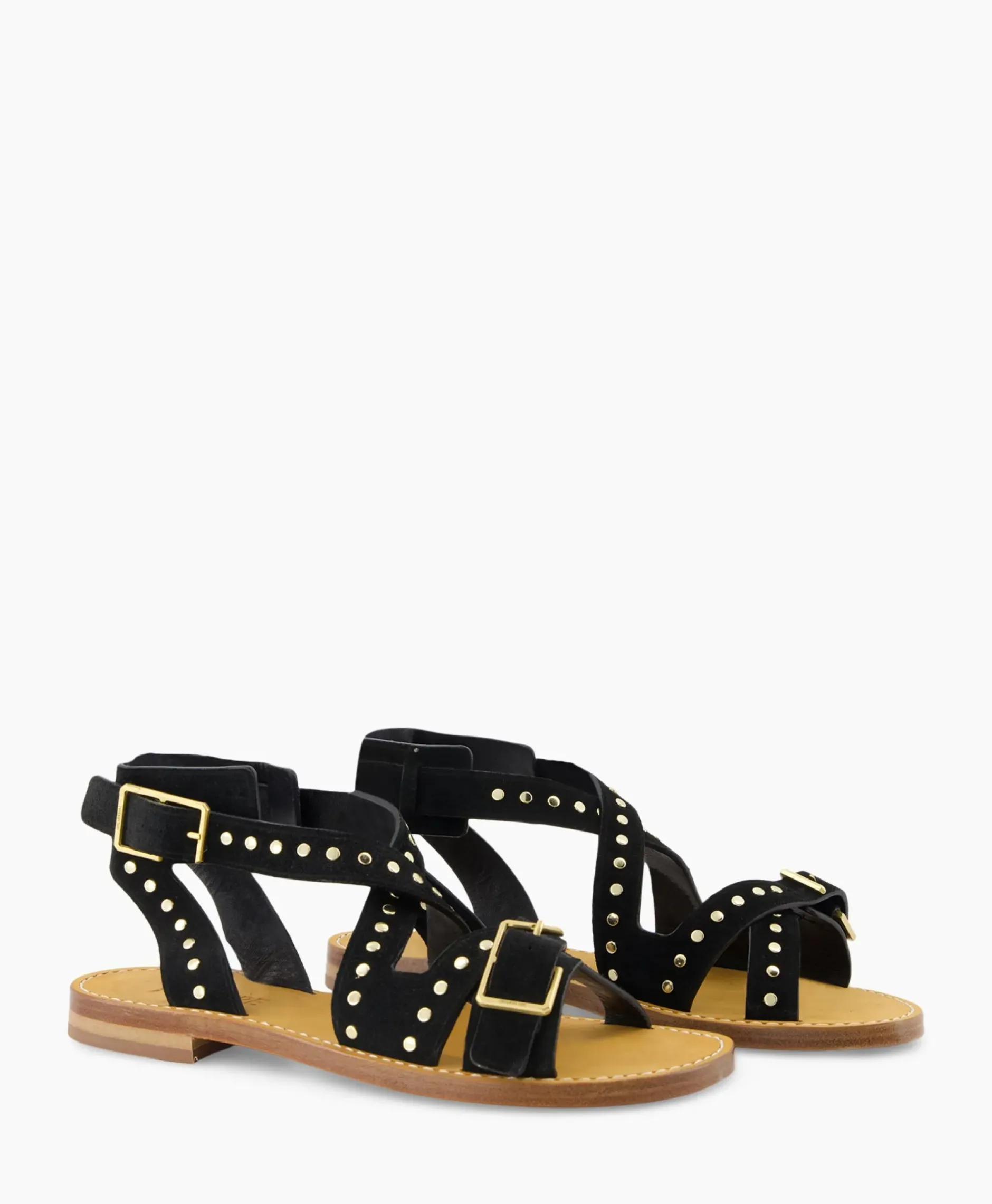 Zadig & Voltaire Sandaal Zonder Hak Cecilia Caprese Suede + Studs Zwart^Zadig & Voltaire Hot