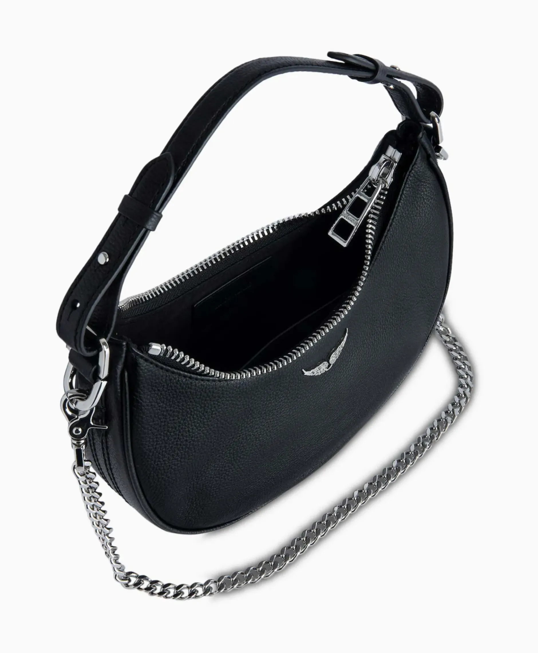 Zadig & Voltaire Schouder / Hand Tas Moonrock Grained Leather Zwart^Zadig & Voltaire Online