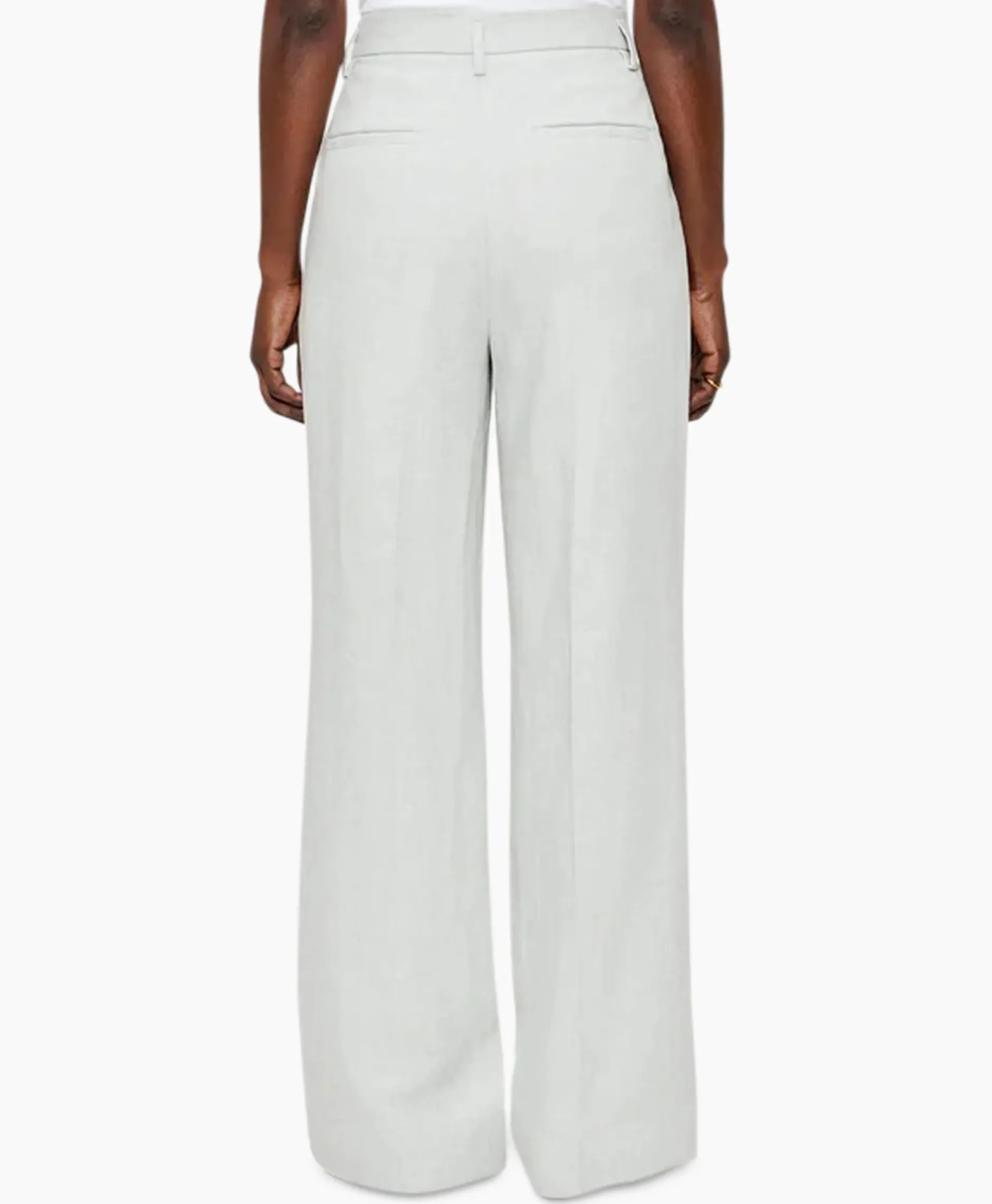 Pantalon Melange Linnen Wide Leg Grijs^Zenggi Sale