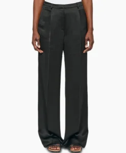 Pantalon Wide Leg Satin Zwart^Zenggi Sale