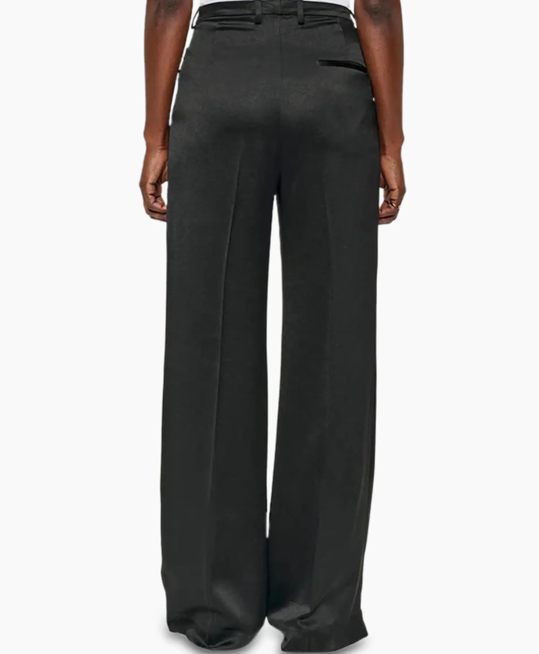 Pantalon Wide Leg Satin Zwart^Zenggi Sale