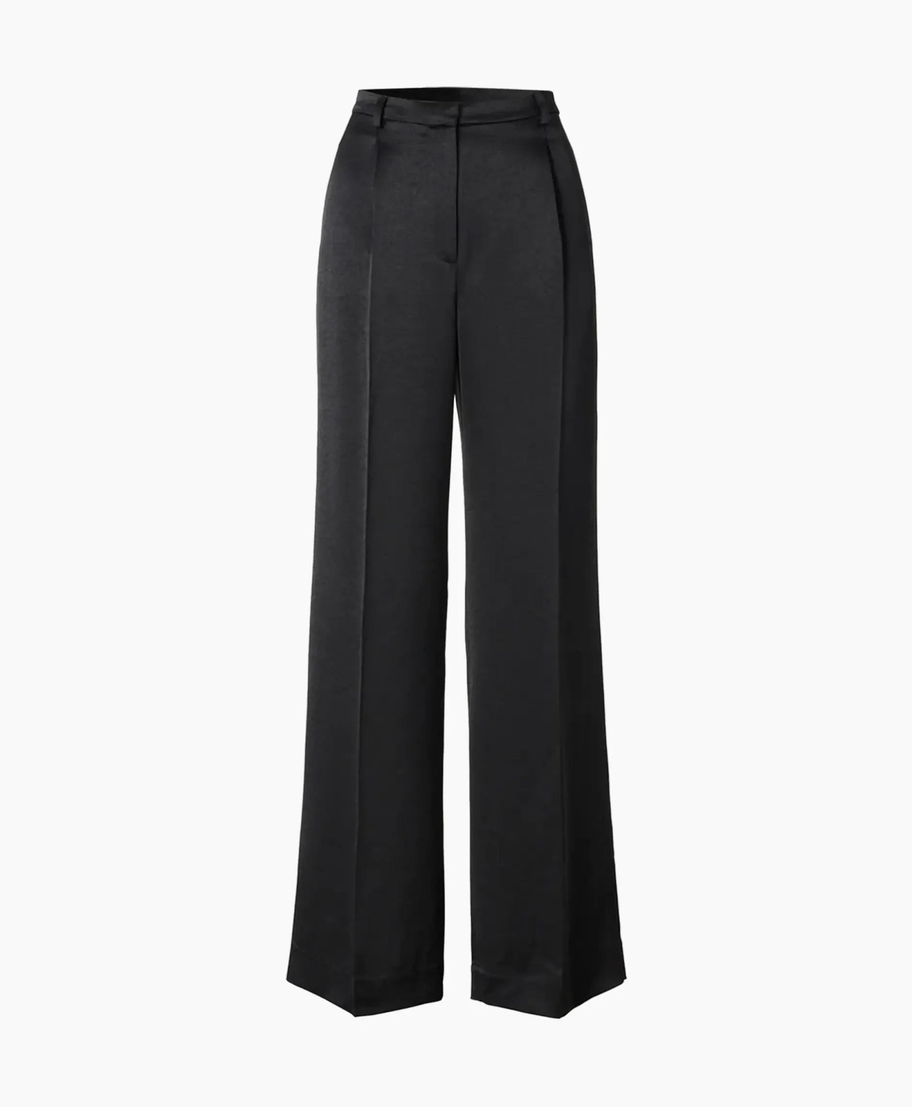 Pantalon Wide Leg Satin Zwart^Zenggi Sale