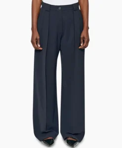 Pantalon Wide Pleated Donker Blauw^Zenggi Clearance