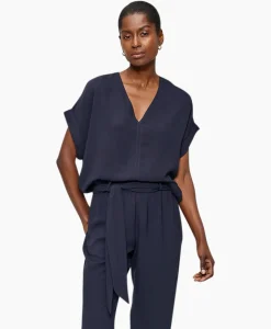 Top Fluid V-Neck Donker Blauw^Zenggi Sale