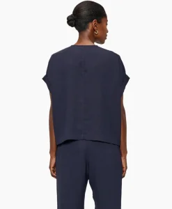 Top Fluid V-Neck Donker Blauw^Zenggi Sale