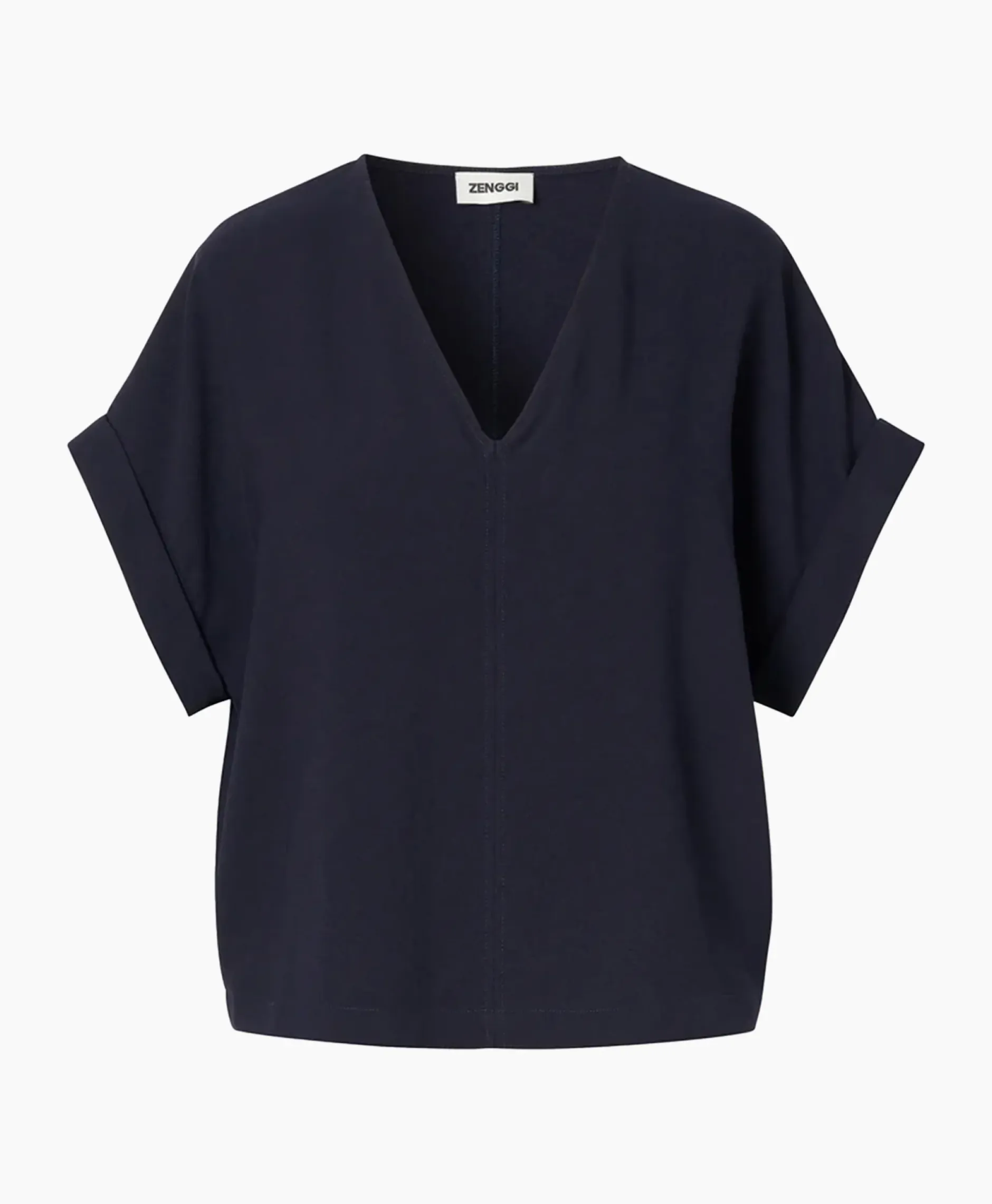 Top Fluid V-Neck Donker Blauw^Zenggi Sale