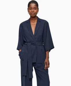 Vest Japanse Crepe Kimono Donker Blauw^Zenggi