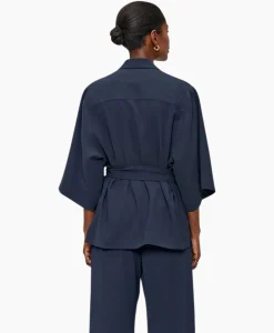 Vest Japanse Crepe Kimono Donker Blauw^Zenggi