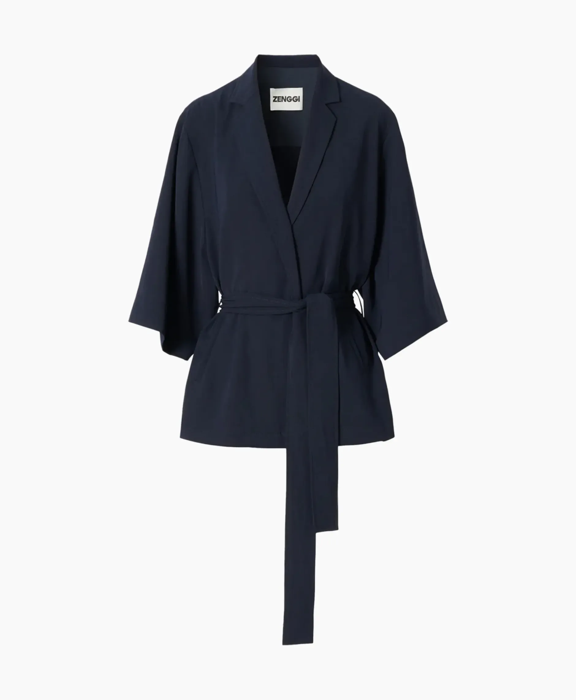 Vest Japanse Crepe Kimono Donker Blauw^Zenggi