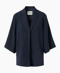 Vest Japanse Crepe Kimono Donker Blauw^Zenggi