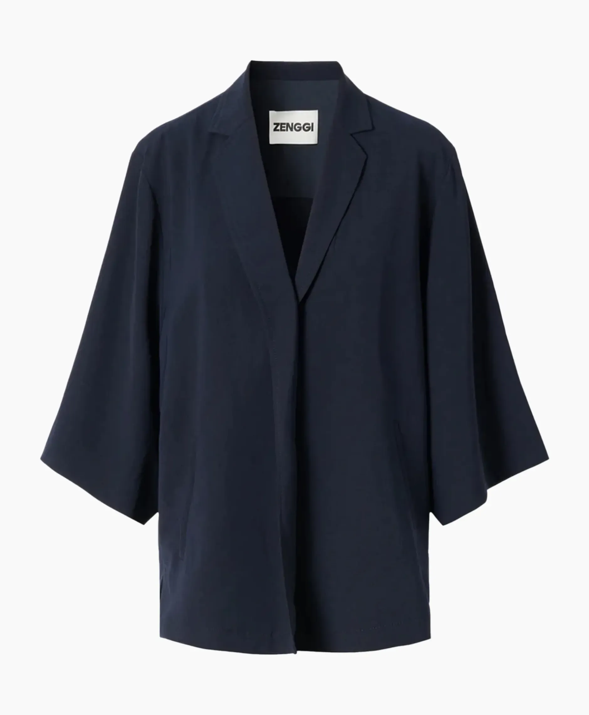 Vest Japanse Crepe Kimono Donker Blauw^Zenggi